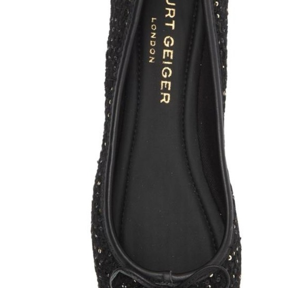 Kurt Geiger Black Leather & Tweed Flats - Size 9 NEW - Picture 2 of 7